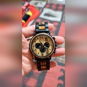 Black and Brown Wooden Watch
